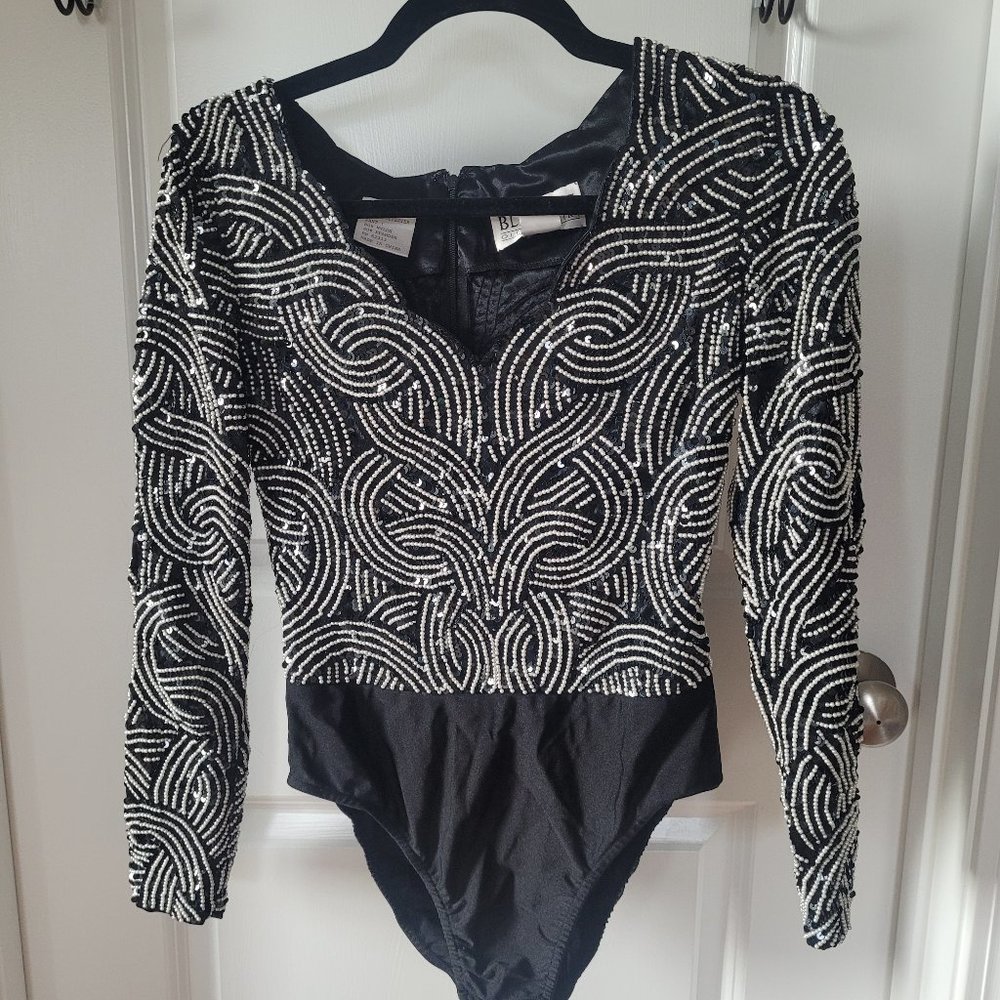 Vintage Black Tie Oleg Cassini bodysuit